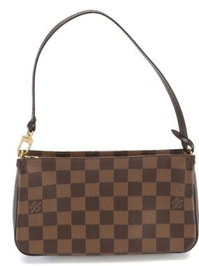 Louis Vuitton Navona Pochette Accessories in Damier Ebene Canvas and Leather